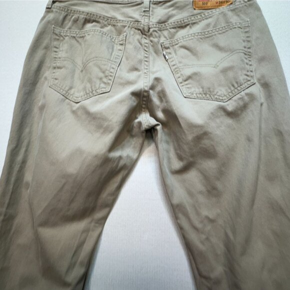 Levi's Mens 559 Khaki Straight Jeans Size 34x30 Tan Relaxed Casual Classic - Picture 9 of 10